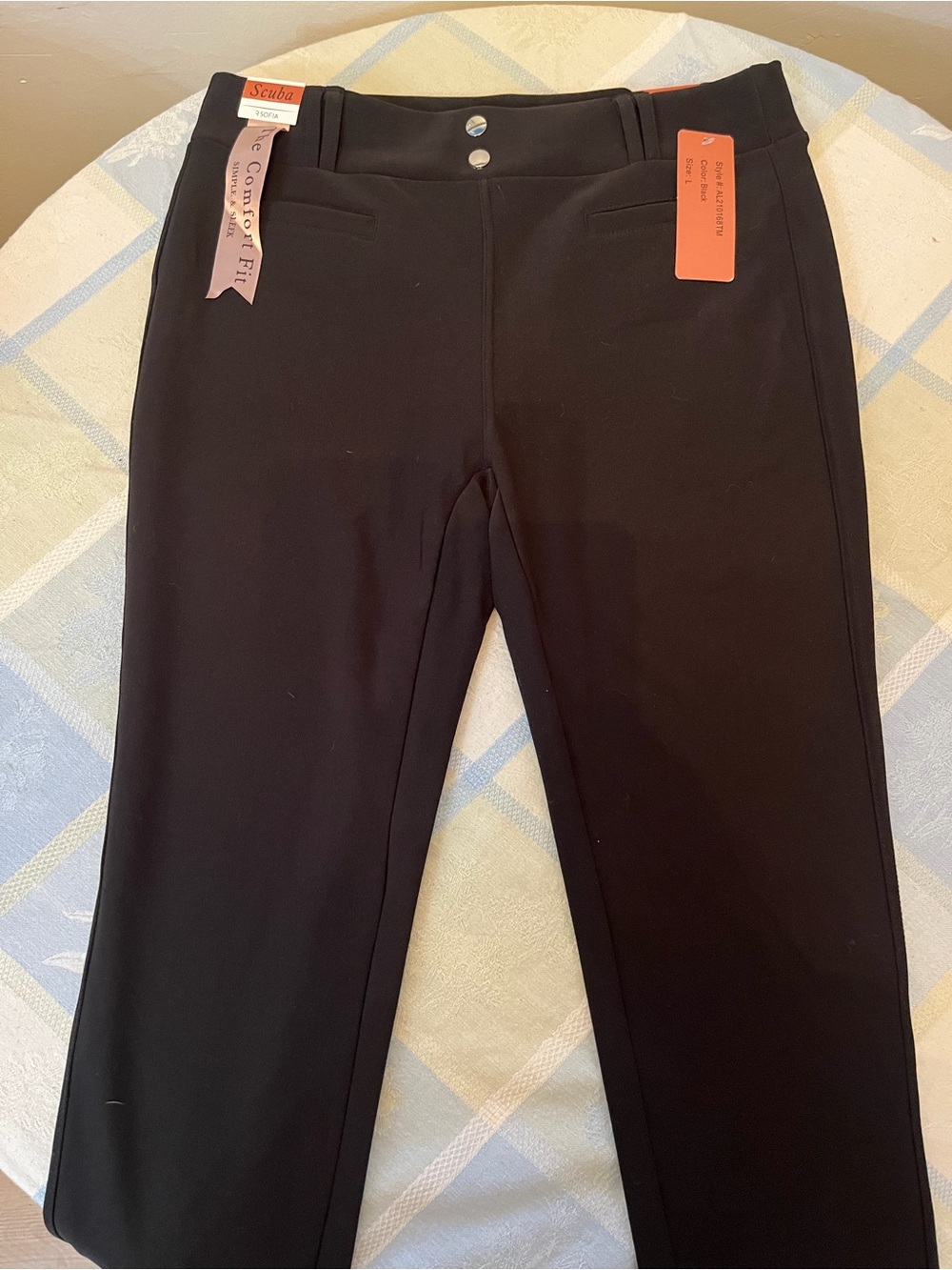 Comfort Fit Straight Leg Pants - Black